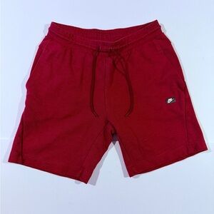 Nike Men's Maroon Athletic Knit Shorts with Drawstring